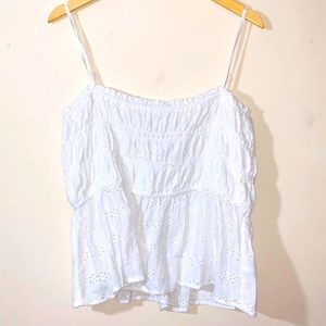 American Eagle Smocked Eyelet Tank Top